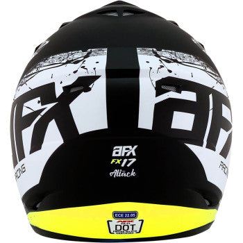 AFX FX-17 Motorcycle Helmet - Attack - Matte Black/Hi-Vis Yellow - Large 0110-7175