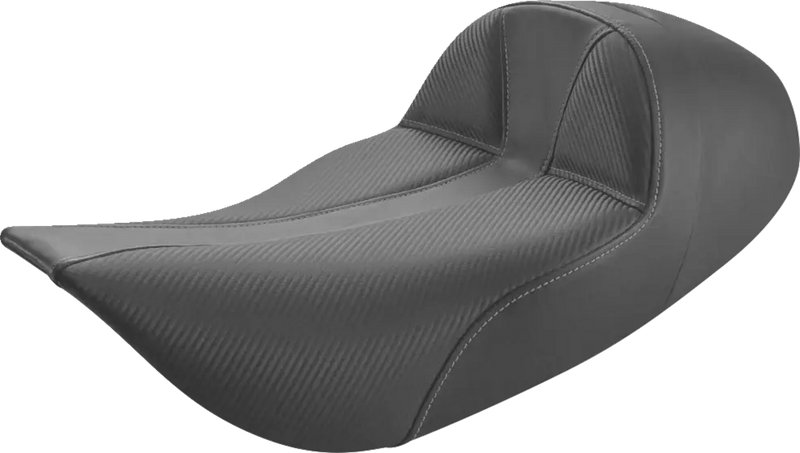 SADDLEMEN Dominator Solo Seat - Extended Reach - Stitched - Black w/ Gray Stitching - FLHR/FLHX '97-'07 897-06-0042