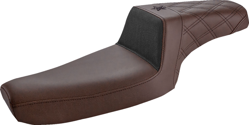 SADDLEMEN Unknown Industries Seat - Front Carbon Fiber/Black Gripper Lumbar/Rear Lattice Stitch - XL UN79-03-173BR