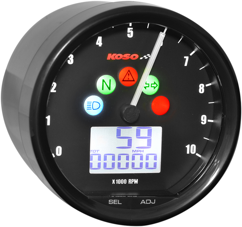 KOSO NORTH AMERICA TNT-02 Multi-Function Speedometer/Tachometer - 2.69" Diameter x 1.51" Depth BA058100-HD