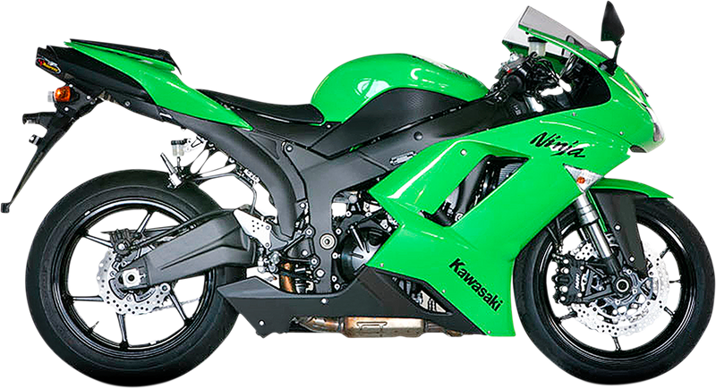 Kawasaki ZX6R 2007-2008 Exhaust Akrapovic Slip-On Muffler in Titanium and Carbon Fiber S-K6SO5-HACT