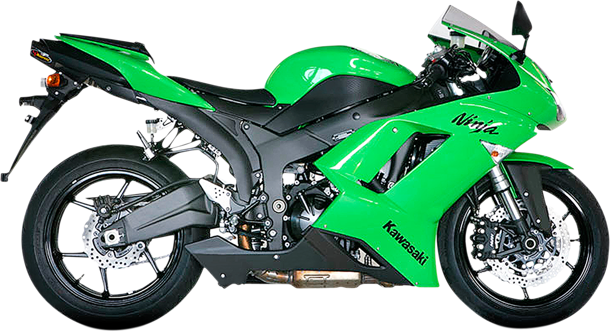 Kawasaki ZX6R 2007-2008 Exhaust Akrapovic Slip-On Muffler in Titanium and Carbon Fiber S-K6SO5-HACT