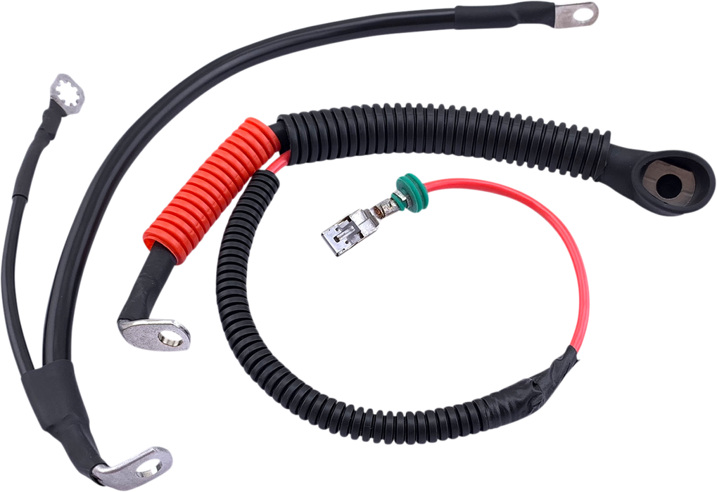 DRAG SPECIALTIES Black Battery Cable Set - '09-'13 FLH/T ACT 6-GAUGE CABLES E25-0091B-D7