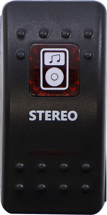 MOOSE UTILITY Rocker Switch - Stereo - Red STR-PWR-R