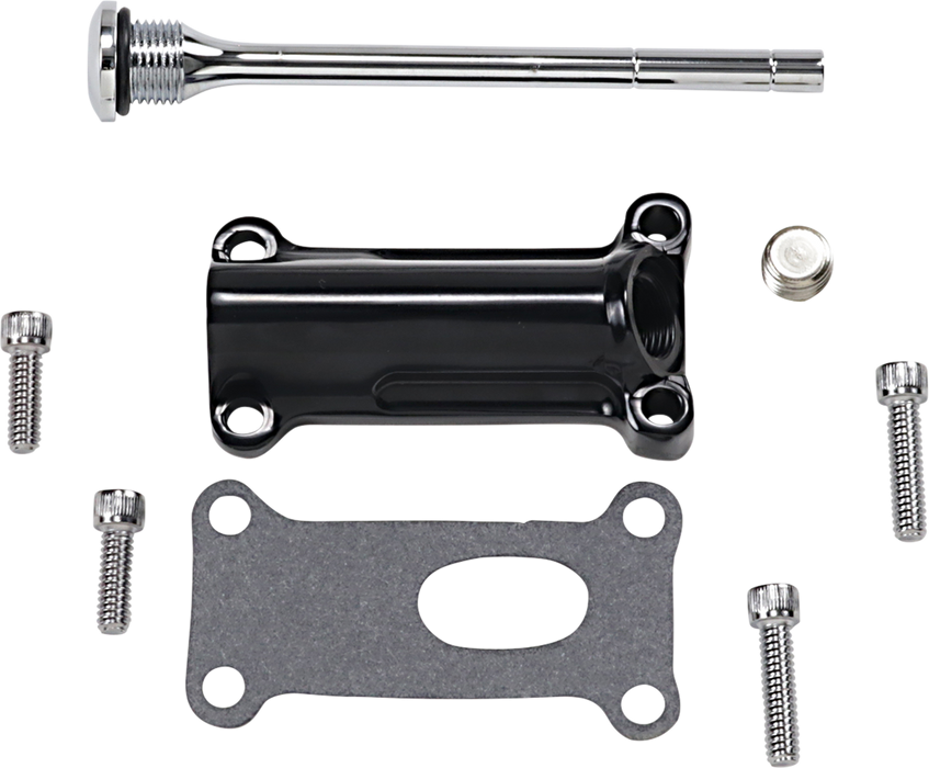 DRAG SPECIALTIES Engine Oil Spout Kit - Black 323056B