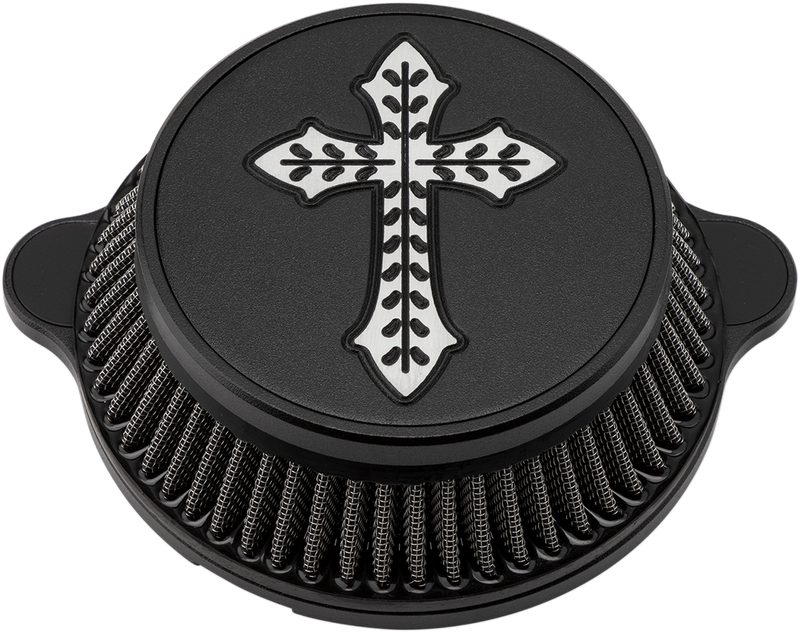 LA CHOPPERS Spanish Cross Air Cleaner - Black - M8 LA-2396-03B