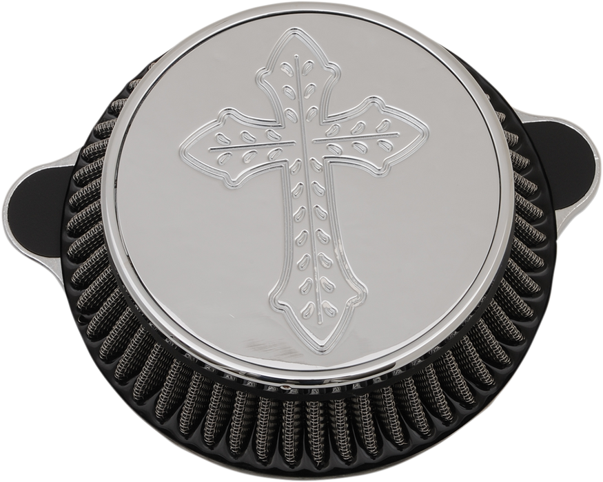 LA CHOPPERS Spanish Cross Air Cleaner - Chrome - M8 LA-2396-03