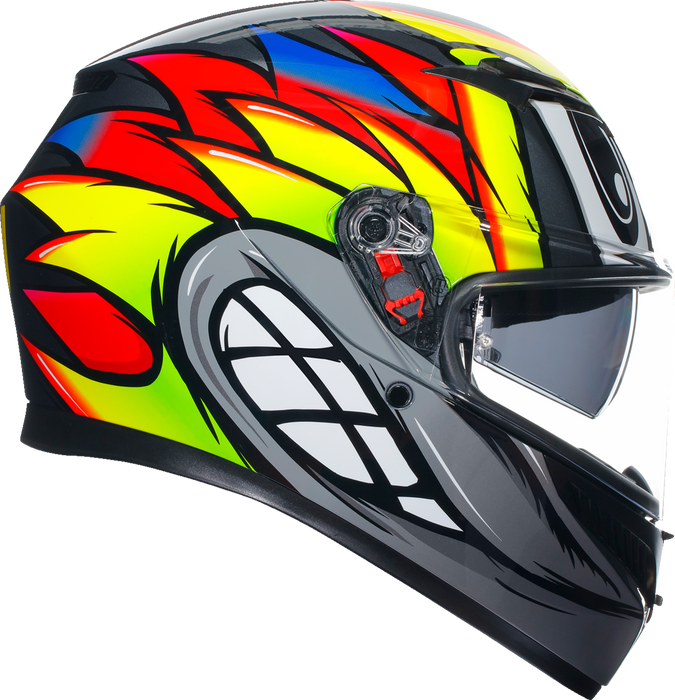 AGV K3 Motorcycle Helmet - Birdy 2.0 - Gray/Yellow/Red - 2XL 21183810040122X