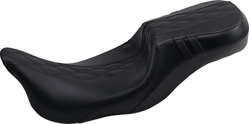 LE PERA Outcast Daddy Long Legs Seat - 2-Up - Without Backrest - Black W/Black Double Diamond Inlay LK-997DLGT2