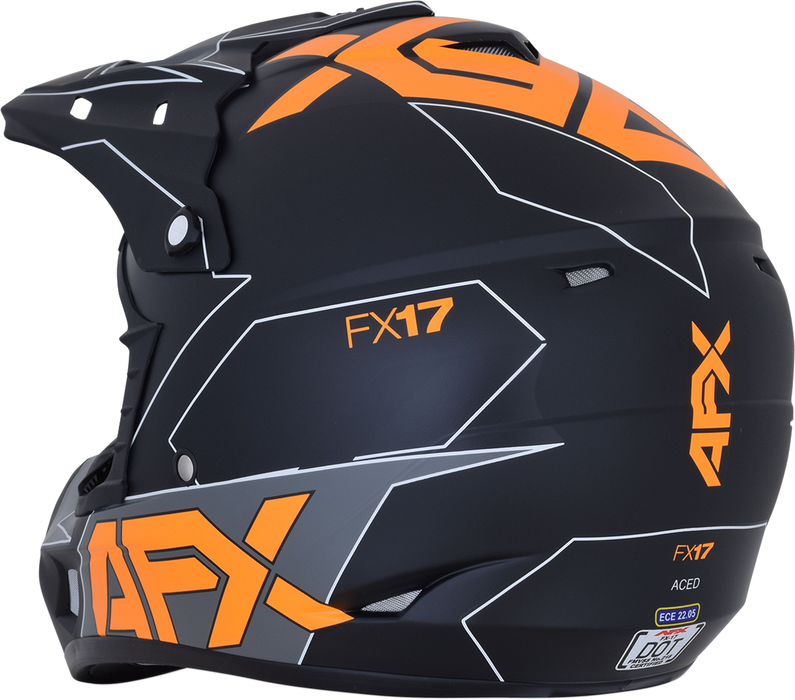 AFX FX-17 Motorcycle Helmet - Aced - Matte Black/Orange - XL 0110-6507