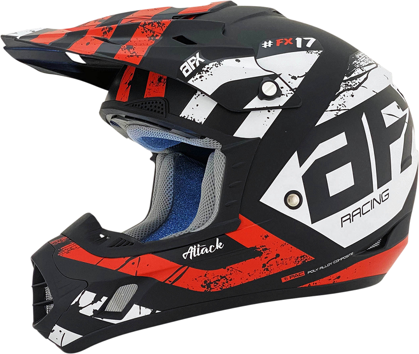 AFX FX-17Y Motorcycle Helmet - Attack - Matte Black/Red - Small 0111-1402