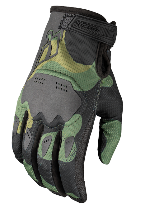 ICON Hooligan Magnacross™ Motorcycle Gloves - Camo Green - 3XL 3301-4826