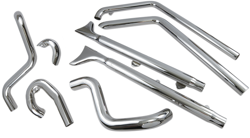 BASSANI XHAUST  Chrome True Duals w/3 in. 2.25" Fishtail Mufflers with Baffles for '07-'15 Softail   1S66E-33 1800-1743