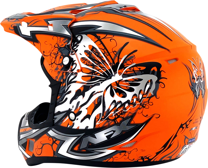 AFX FX-17 Motorcycle Helmet - Butterfly - Matte Orange - Large 0110-7114