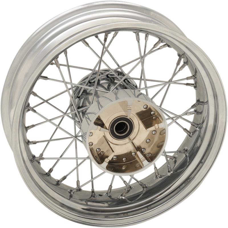 DRAG SPECIALTIES Rear Wheel - Single Disc/ABS - Chrome - 16"x5.00" - '09+ OFFSET STEM HOLE,NOT SIDE 64543