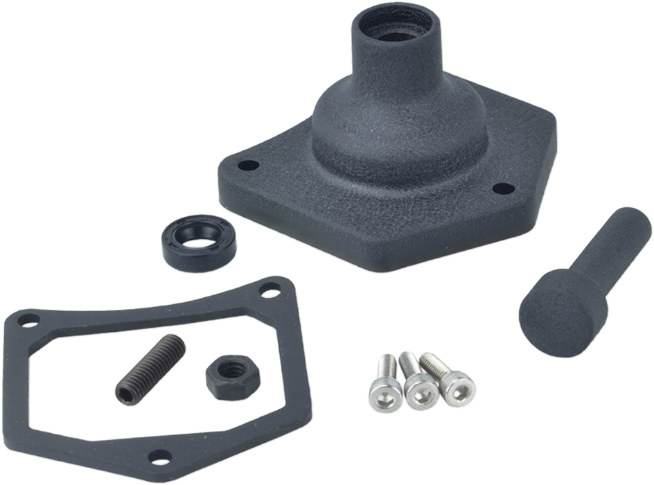 DRAG SPECIALTIES Solenoid End Cover - Starter Button - Black Wrinkle 79-4005