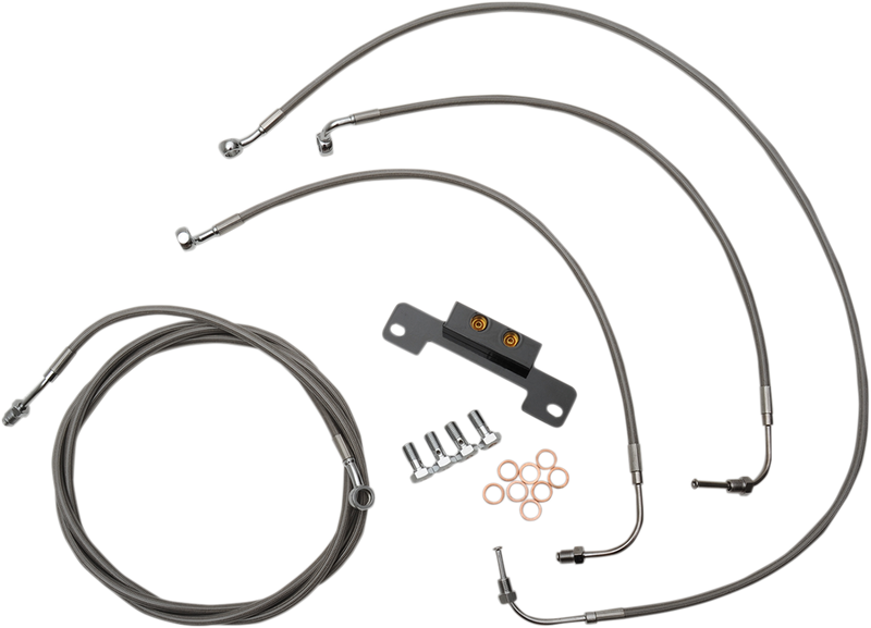 LA CHOPPERS Handlebar Cable/Brake Line Kit - 12" - 14" Ape Hanger Handlebars - Stainless Steel LA-8055KT-13