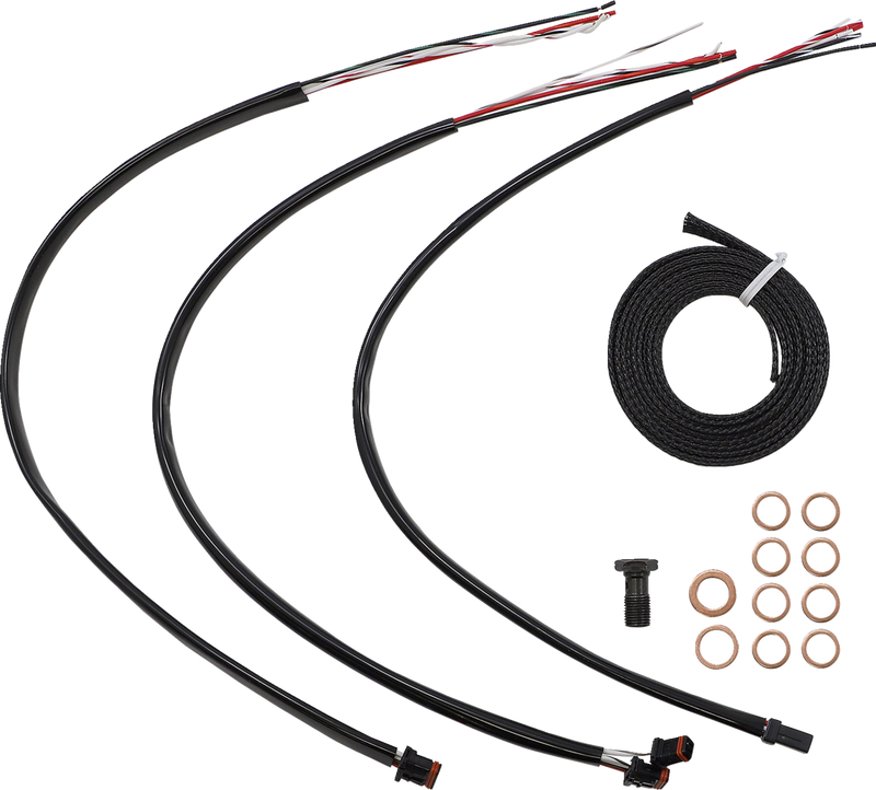 LA CHOPPERS Cable Kit - 12" - 14" Ape Hanger Handlebars - Midnight LA-8056KT2-13M
