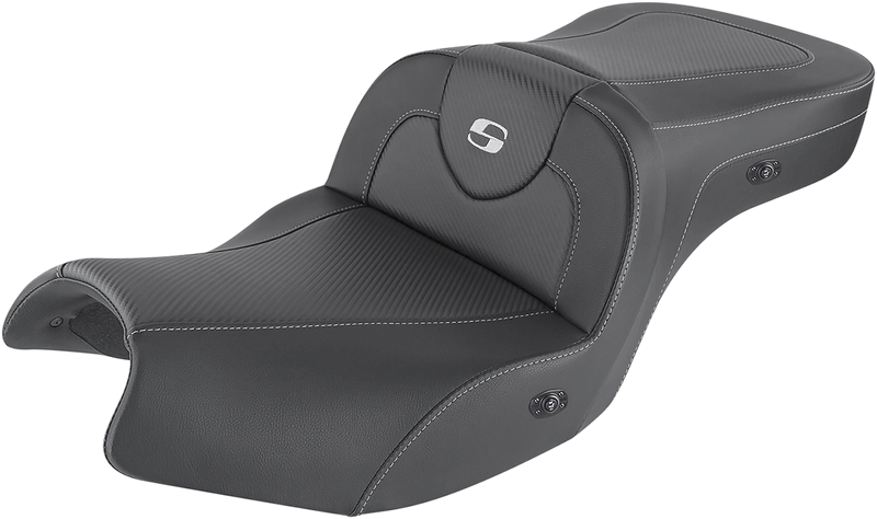 SADDLEMEN Heated Roadsofa Seat - Carbon Fiber - Without Backrest - Black - Indian I20-06-185HCT