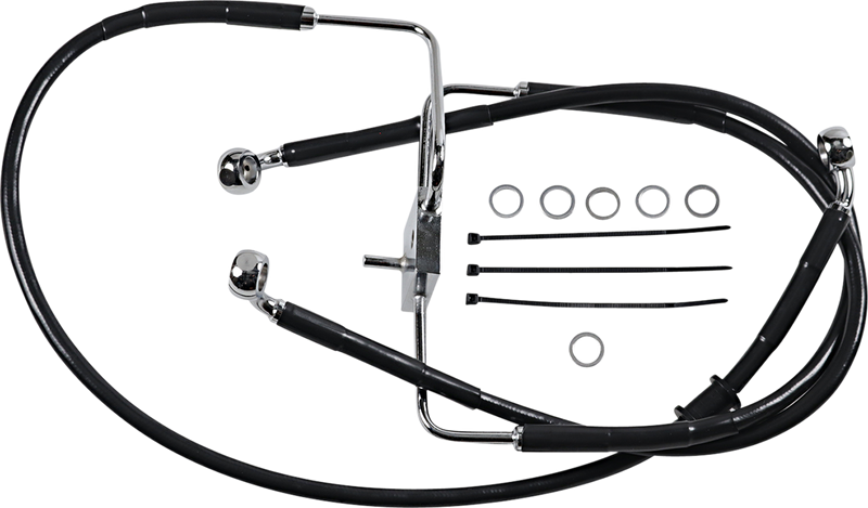 DRAG SPECIALTIES Brake Line - +10" - Black - XL 618566-10BLK