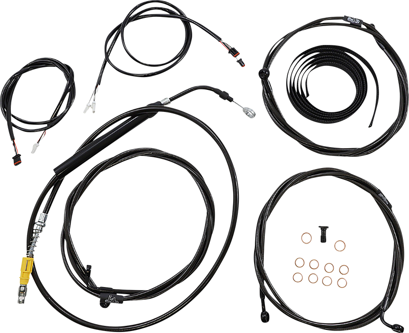 LA CHOPPERS Cable Kit - 18" - 20" Ape Hanger Handlebars - ABS - Midnight LA-8058KT3-19M