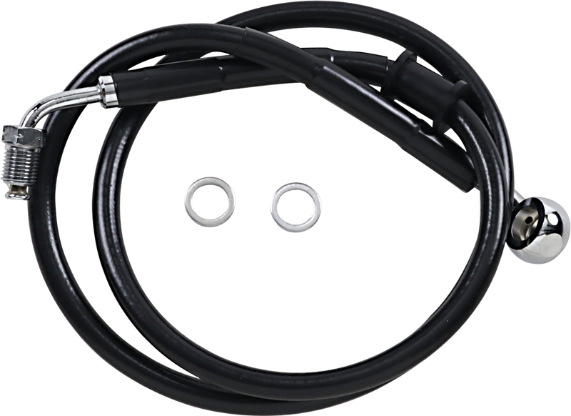 DRAG SPECIALTIES Brake Line - +10" - Black - '18-'21 Softail 618604-10BLK