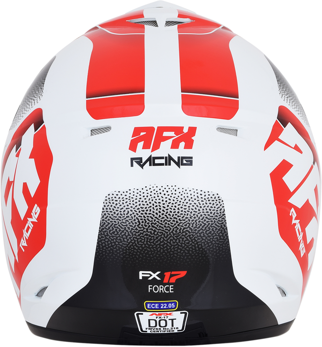 AFX FX-17 Motorcycle Helmet - Force - Pearl White/Red - 2XL 0110-5248