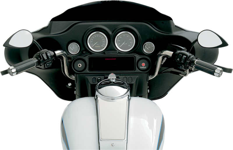 DRAG SPECIALTIES Mirror - Tear Drop - Black - Short Stem 0640-0690