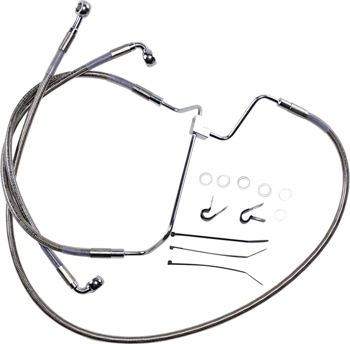 DRAG SPECIALTIES Brake Line - +8" - Stainless Steel 614085-8