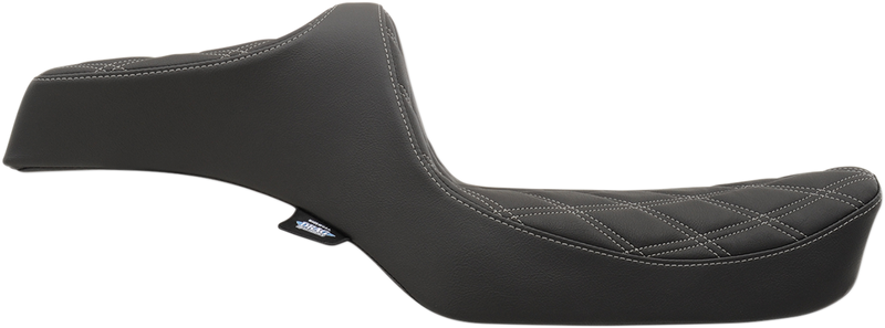 DRAG SPECIALTIES Predator III Seat - Double Diamond - Silver Stitching NO RUBBER BUMPERS 0804-0733