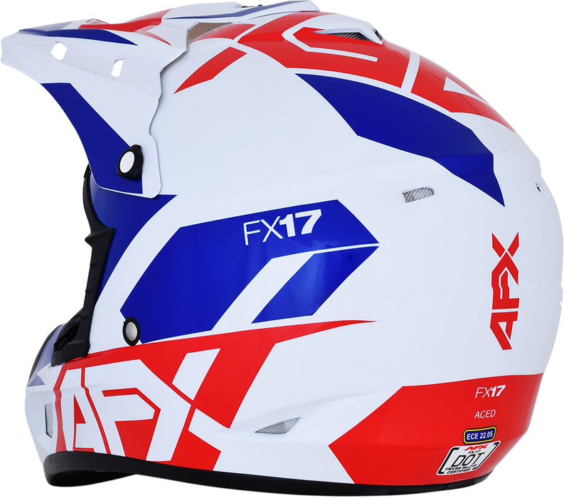 AFX FX-17 Motorcycle Helmet - Aced - Red/White/Blue - XL 0110-6482