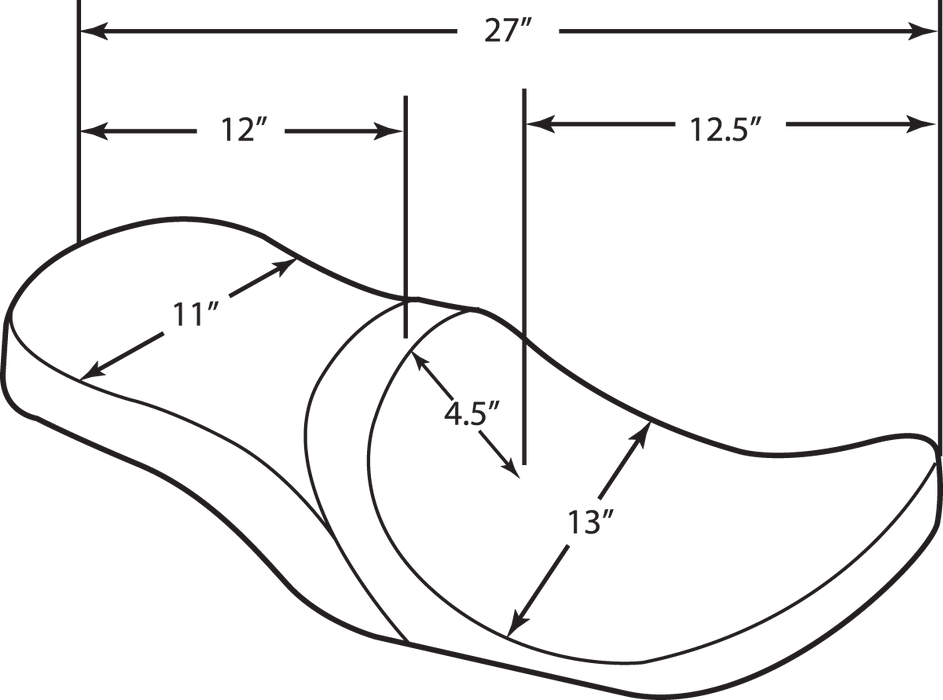 DRAG SPECIALTIES Low Touring Seat - Mild Stitched - Ness Winged Tanks - FL '08-'22 0801-1077