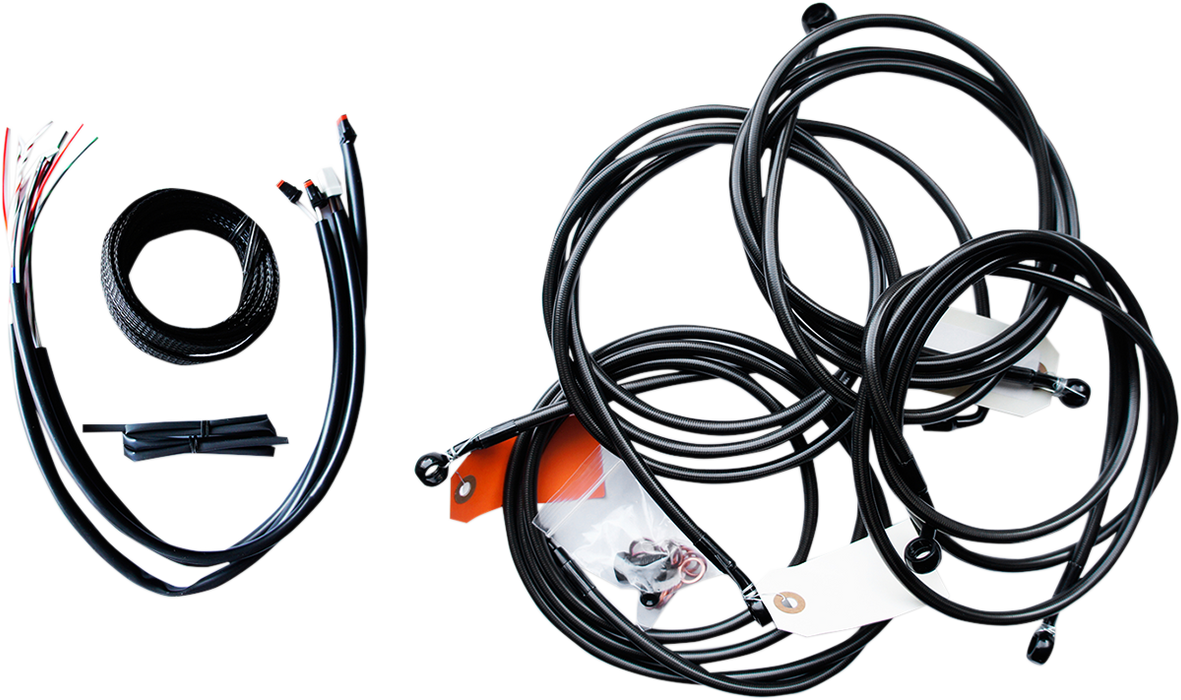 LA CHOPPERS Cable Kit - 15" - 17" Ape Hanger Handlebars - Midnight LA-8053KT2-16M