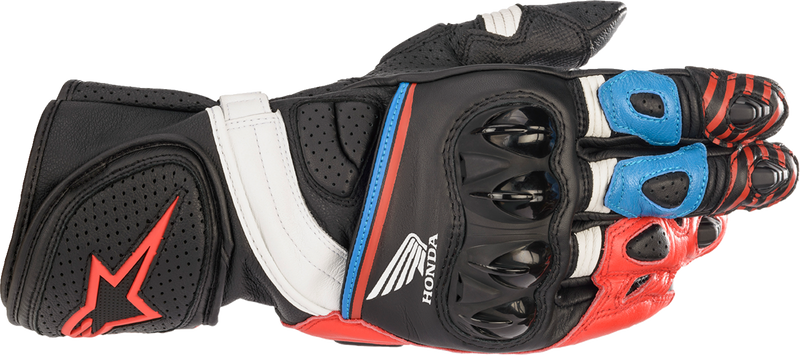 ALPINESTARS Honda GP Plus R v2 Gloves - Black/Bright Red/Blue - Small 3556321-1317-S