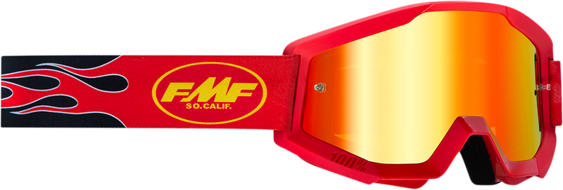 FMF PowerCore Goggles - Flame - Red - Red Mirror F-50051-00008 2601-3009