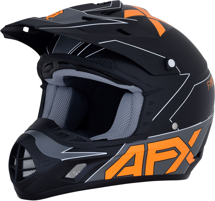 AFX FX-17 Motorcycle Helmet - Aced - Matte Black/Orange - 2XL 0110-6508