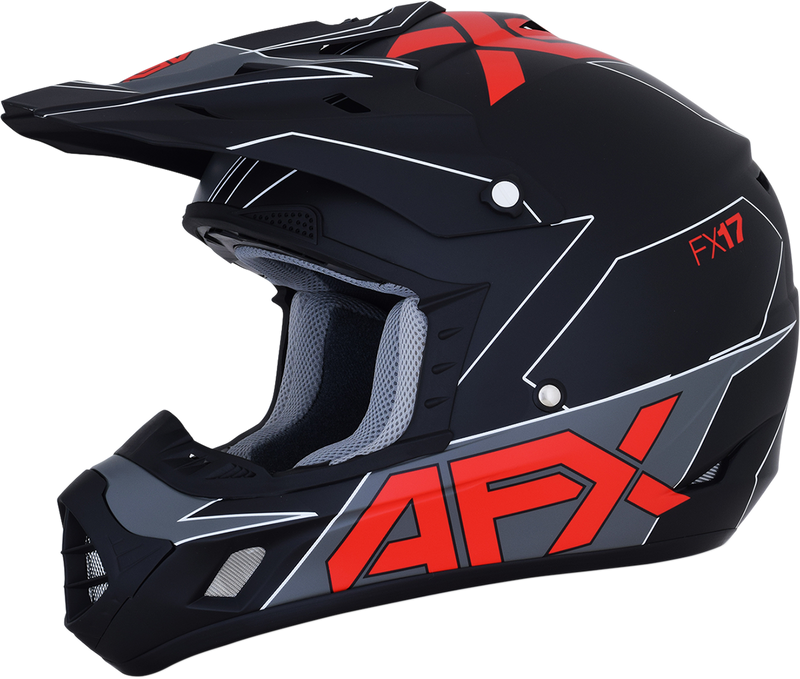 AFX FX-17 Motorcycle Helmet - Aced - Matte Black/Red - 2XL 0110-6488