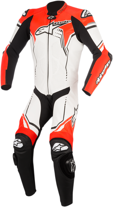 ALPINESTARS GP Plus v2 1-Piece Leather Suit - White/Black/Red Fluorescent - US 44 / EU 54 3150518-233-54