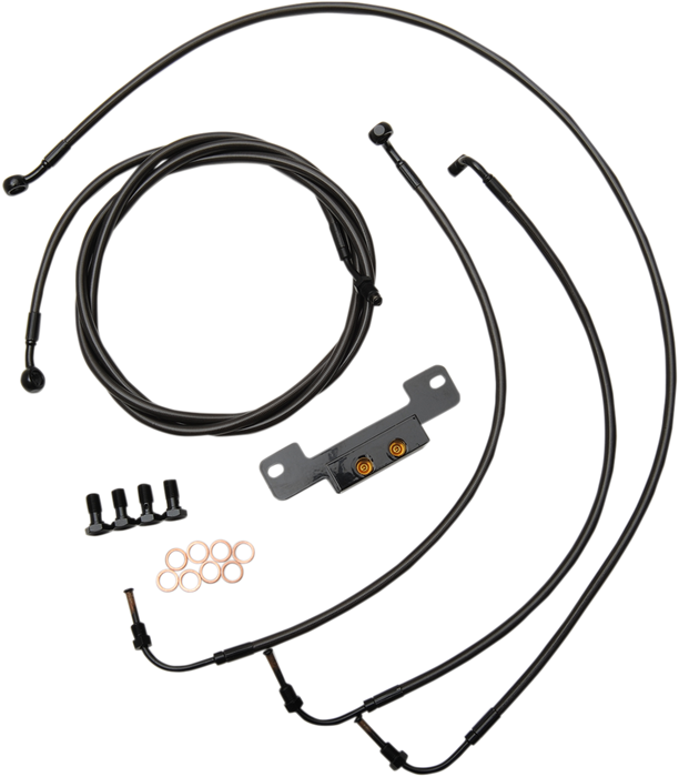 LA CHOPPERS Handlebar Cable/Brake Line Kit - 15" - 17" Ape Hanger Handlebars - Midnight LA-8055KT-16M