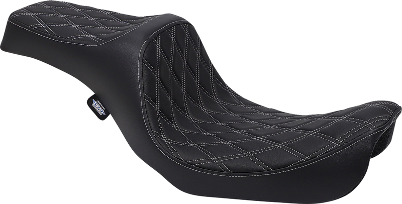 DRAG SPECIALTIES Predator III Seat - Double Diamond - Silver Stitching 0803-0603