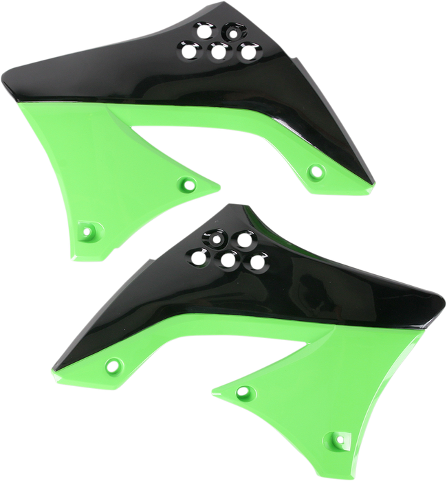 ACERBIS Radiator Shrouds - Black/Green 2141711043