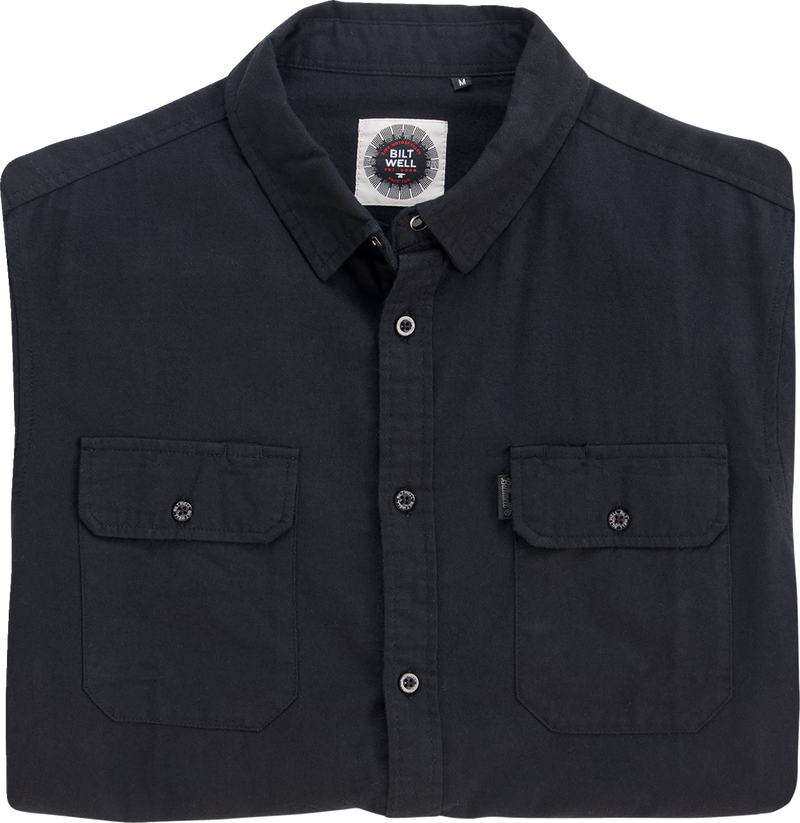 BILTWELL Blackout Lightweight Flannel - Small 8145-068-002