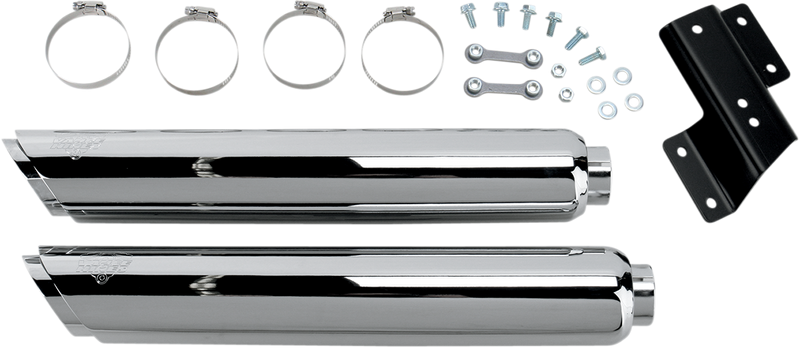 VANCE & HINES Twin Slash Mufflers - Chrome 16841
