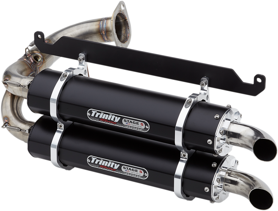 TRINITY RACING Stage 5 Slip-On Dual Muffler - Black TR-4169S-BK
