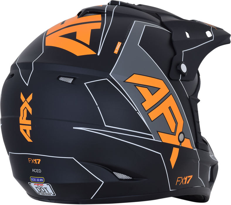 AFX FX-17 Motorcycle Helmet - Aced - Matte Black/Orange - XL 0110-6507