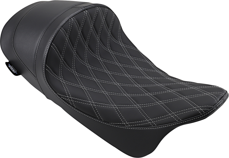 DRAG SPECIALTIES Forward Low Solo Seat - Diamond - Silver Stitched - FL '08-'22 0801-1253