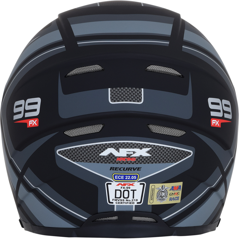 AFX FX-99 Motorcycle Helmet - Recurve - Matte Black/Gray - Large 0101-11138