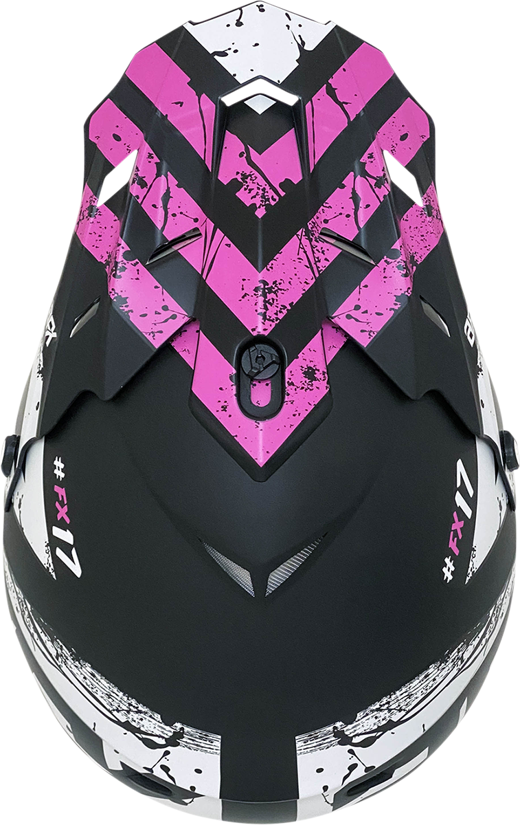 AFX FX-17 Motorcycle Helmet - Attack - Matte Black/Fuchsia - XL 0110-7170