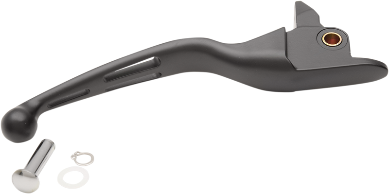 DRAG SPECIALTIES Brake Lever - Wide Blade - Slotted - Black H07-0601MB-B