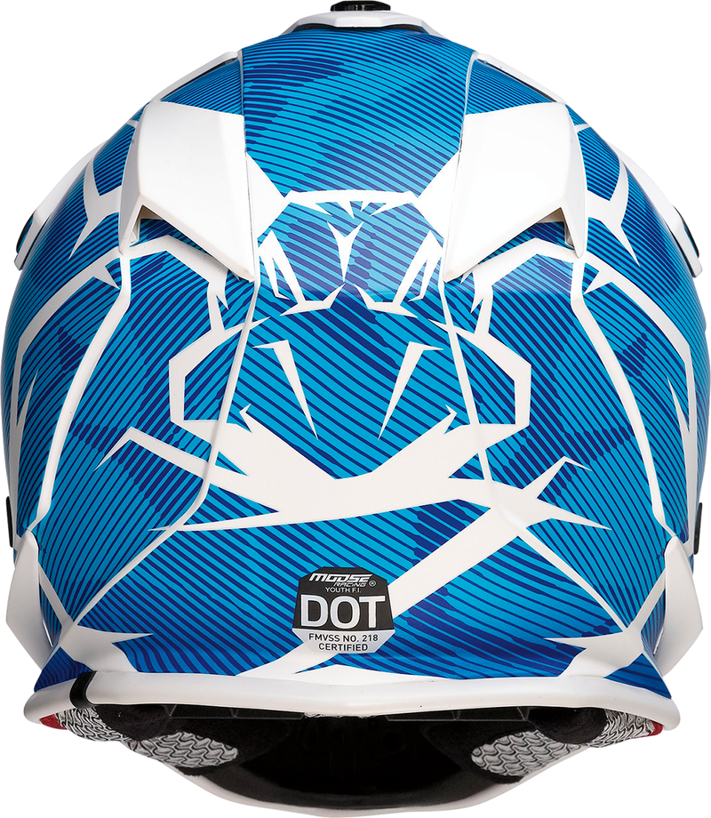 MOOSE RACING Youth F.I. Helmet - Agroid Camo - MIPS® - Blue/White - Small 0111-1532